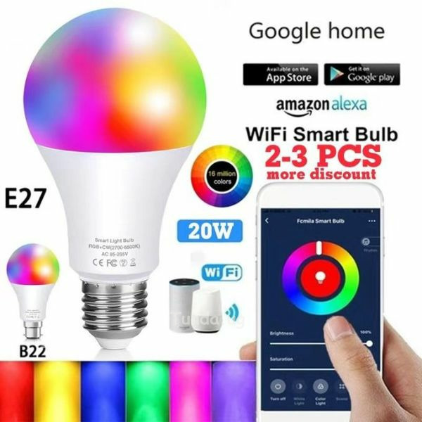 Smart Bulb (multi colours. Phone controlled via Bluetooth Inbox me for the vide - 1/5