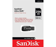 SanDisk USB 3.0 Flash Drive 256GB Ultra Shift PC Mac Memory Stick 100MB/s